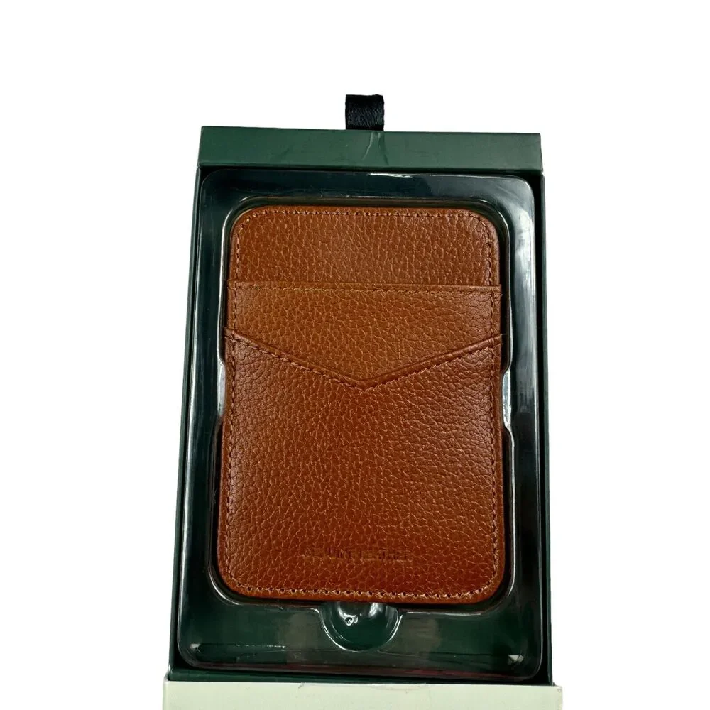 Perry Ellis Mens Leather Phone Card Case Wallet Brown OS